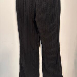 George Women's Black Pinstripe Wide Leg Pants